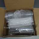 100PCS 12 oz Disposable Plastic Cups with Flat Lids and Clear Straws, Round Bottom To Go Iced Coffee Cups, Small Sturdy Drink Cups for Soda, Smoothies, Cold Beverage, Juice Bars, Takeout, Office