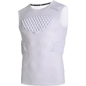 COOLOMG Youth Baseball Chest Protector Padded Compression Shirt Sleeveless Softball Football Lacrosse Rib Heart Sternum Guard (Medium, Pure White)