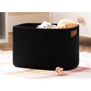 UBBCARE 1 Pack Storage Baskets for Organizing, Shelf Baskets with Handles, Woven Storage Baskets for Bookcase/Cube Shelf/Closet, 10"L x 10"W x 12"H, Black