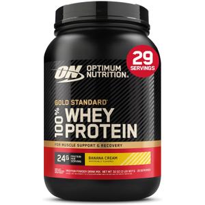Optimum Nutrition Gold Standard Whey Protein Powder, Banana Cream, 2 LB (EXP 12/31/26)