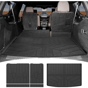 Cargo Liner with Seatback Cover Fit for 2021-2025 Chevy Suburban/GMC Yukon XL 3rd Row Seats Cargo Mat TPE Trunk Mat Trunk Liner for Chevrolet Suburban Accessories(Cargo Mat+Seat Back Cover)
