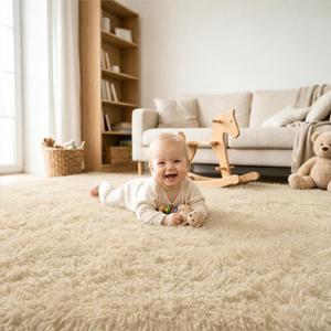 8x10 Area Rugs for Living Room, Large Fluffy Soft Shag Rug, Non-Slip Thick Fuzzy Plush Rug, Non-Shedding High Pile Furry Floor Indoor Carpet for Kids Room Nursery Dorm Home Decor(Beige)