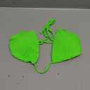 Tainehs Women's Triangle Bikini Top Halter Padded Push Up String Bikini Top Brazilian Bathing Suit Top Only (Large, Neon Green)