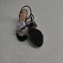 DREAM PAIRS Women's Heels Round Toe Rhinestone Double Bowknots Sparkly Stilettos Heeled Sandals Shoes for Party Evening (9, Black-pu)