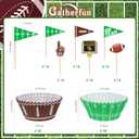 2 x Football Party Supplies: 96-Count Football Cupcake Liners & 96pcs Cupcake Toppe -Game Day, Birthday, and Tailgate Parties - Premium Football Cake Decorations - Football Party Favors