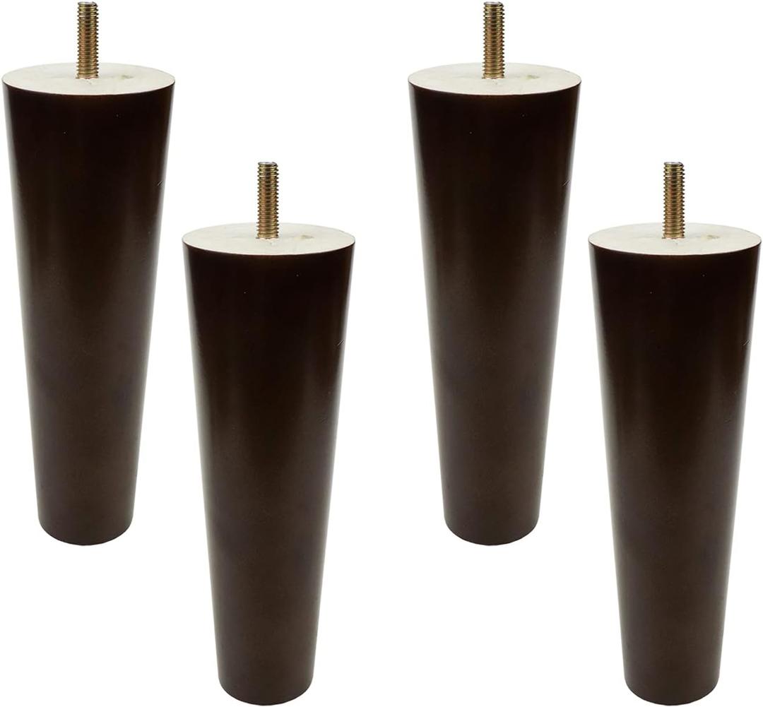 Geesatis 4 Pack 18 cm / 7 inch Wood Furniture Legs Replacement Mid-Century Couch Sofa Decorative Heavy Duty Cabinet Kitchen Legs, with M8 Hanger Bolt and Mounting Screws