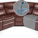 KinCam Waterproof Recliner Sectional Couch Covers, Oversized Reclining Sofa Covers for L Shape Couch, Non Slip Couch Cover for Sofa Washable Slipcover (1 Seat Couch Cover, Light Gray)