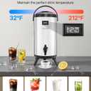 VEVOR Insulated Beverage Dispenser, 2.4 Gal/9.2L Stainless Steel Thermal Drink Server with Spigot & Temp Display, Suitable for Hot and Cold Drinks, for Tea Coffee Water in Cafes & Restaurants, Silver