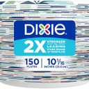 Dixie Large Paper Plates, 10 Inch, 150 Count, 2X Stronger, Microwave-Safe, Soak-Proof, Cut Resistant, Disposable Plates For Everyday Breakfast, Lunch, & Dinner Meals