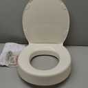 KOHLER 25876-96 Hyten 3" Height, Elevated Soft Close Round Toilet Seat, Contoured Seat with Grip-Tight Bumpers, Quick-Attach Hardware, Biscuit