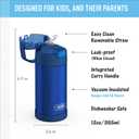THERMOS FUNTAINER 12 Ounce Stainless Steel Vacuum Insulated Kids Straw Bottle, Blue