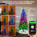 FANCILLUMA 6FT Prelit Christmas Tree with 250 LED Lights, App Controlled Artificial Christmas Tree with Multi-Color RGB Lights & Music Sync, Slim Pencil Christmas Tree for Home Christmas Decorations