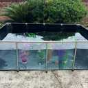 Aquarium Pool Pond,Collapsible Fish Ponds for Outside with Transparent Clear Viewing Panel,470 Gallon Fish Tank,PVC Canvas Above Ground Pond,Indoor/Outdoor Pond for Koi,Goldfish,with Drain Valve 79x55x24in