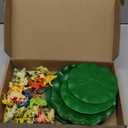 Hungdao 48 Pieces Mini Plastic Frog Toys ＆ Artificial Lily Pads, Include Colorful Realistic Frogs Rainforest Animals Pond Toys ＆ Floating Foam Leaves for Kids Sensory Bin Water Table Pool Cake Decor