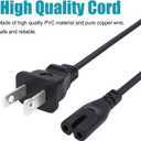 8ft AC Power Cord for TCL Roku TV 5 Series 6 Series 65 inch 4k QLED 55 inch 75 inch 4k 50 inch 43 inch TV Replacement AC Cable Power Cord