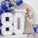 JoyMuse 4FT 80 Marquee Numbers, Large Light Up Numbers 80 for 80th Birthday Decorations Cool White Light Number 80 for Anniversary Birthday Party Decor