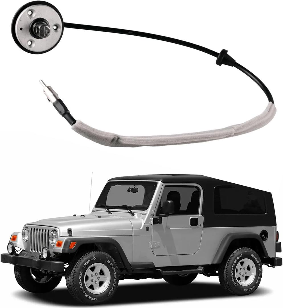 Antenna Base Cable with Bracket Compatible with Jeep Wrangler 1997-2006 Replacement Radio Antenna Assembly Base Mount 56038660AB V4 2.4L 2.5L, V6 4.0L