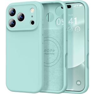 Vooii Magnetic for iPhone 17 Pro Case, Compatible with Magsafe (Premium Liquid Silicone) (Integrated Camera Control Button) Full Body Protective Anti-Scratch Microfiber Lining 6.3", Mint