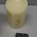 Flameless Candle - 5" x 7.5" Ivory - Flickering Moving Flame Pillar Candle, Includes Remote Control - Real Wax - 2 x C Battery Operated - Not Included