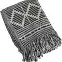 Bloomingville Soft Recycled Cotton Blend Throw with Diamond Pattern, Green and Beige