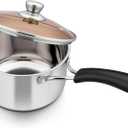 Herogo 1 Quart Saucepan with Lid, 18/10 Stainless Steel Small Sauce Pan Pot, 1Qt Saucepan for Gas Electric Stove Top Camping, Healthy & Rust Free