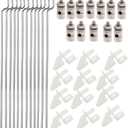 12Pcs Adjustable Pushrod Connector Linkage Stopper 1.8mm + 12Pcs Nylon Control Horns 21x10 mm + 12Pcs 1.5 x 450mm Z Push Rods Parts Compatible for RC Airplane Plane Boat Replacement (12pc)