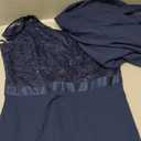 BeryLove Formal Wedding Guest Sequin Prom Dresses Cocktail Evening Lace Elegant Mother of The Bride Dress (Blue, S)