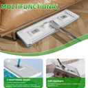 ZJSYJJ Wall Mop and Bucket Set: Wringing Wall Scrubber for Bathroom Cleaning Floor Mop with Spinner for Kitchen Lovely Gift for Women 6 Reusable Pads (15.72'' Mop Head Gray)