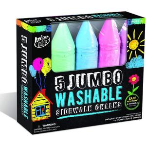 5 Jumbo Washable Sidewalk Chalk Sticks - CASE of 12