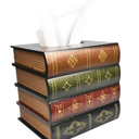 HandMade Retro Wooden Antique Book Tissue Box Cover Square Tissue Holder Dispenser Paper Cover Case Napkin Holder Home Decor for Bathroom Living Room Office car Kitchen (Coffce)