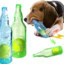 Water Bottle Dog Toy with Tennis Ball, 2 PCS Squeaky Puppy Chew Toys for Aggressive Chewers, Interactive Dog Water Toys to Keep Them Busy for Small Medium Dogs (L)