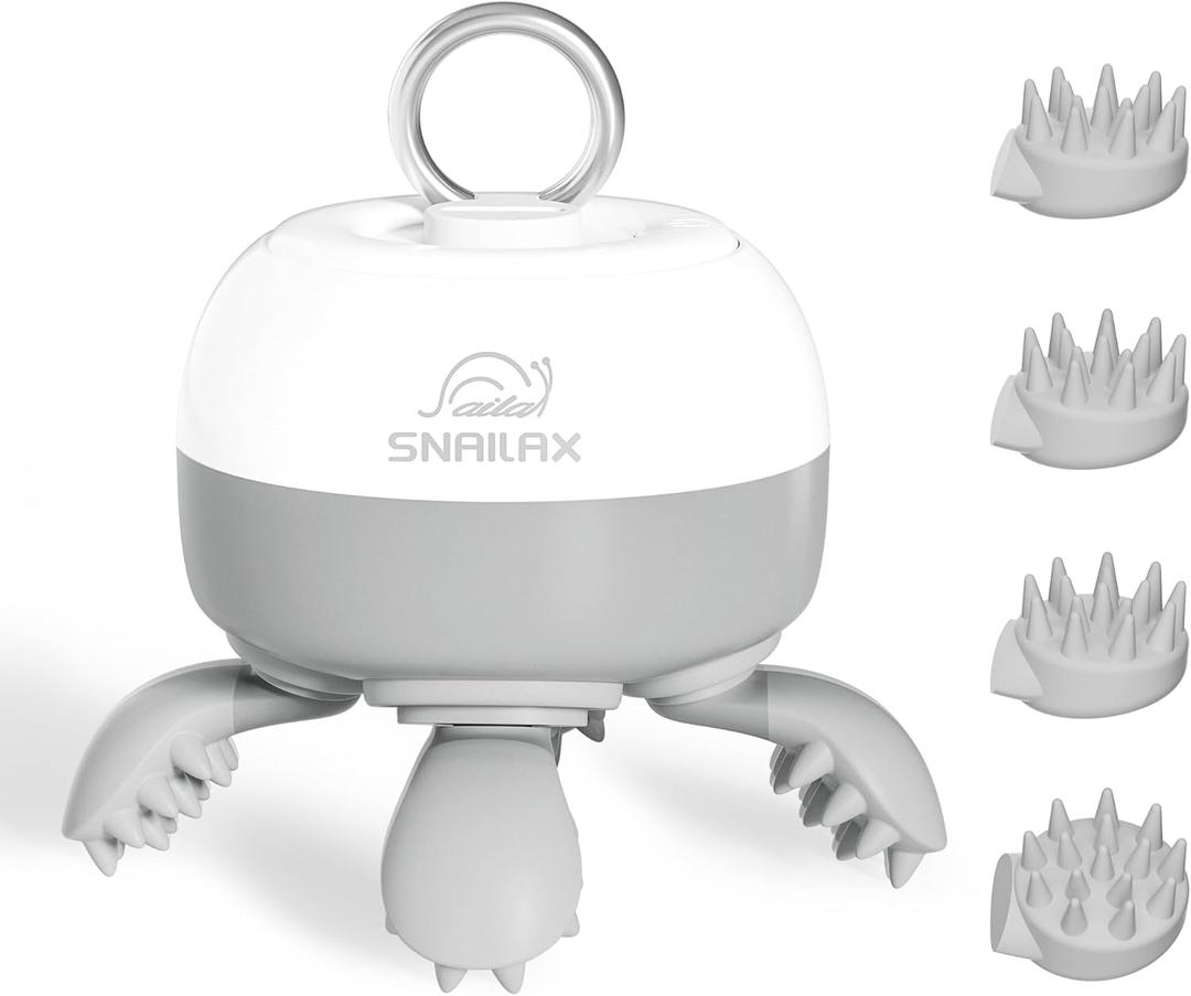 Snailax Electric Scalp Massager, Cordless Head Massager for Hair Growth Stress Relax, Waterproof Hair Head Scratcher 8 Massage Claw, Pet Cat Massager, Rechargeable Gifts