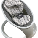 Munchkin Electric Baby Swing, Portable and Lightweight, Bluetooth Enabled Infant Rocker with Natural Sway in 5 Ranges of Motion, Newborn Nursery Essentials, White/Grey