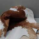 AROGAN Premium Faux Cowhide Rug 6.2 x 5.2 Feet, Sturdy and Large Size Cow Print Rugs, Suitable for Bedroom Living Room Western Decor, Faux Fur Animal Cow Hide Carpet, Brown