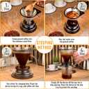 Pour Over Coffee Maker Borosilicate Glass Dripper with Stainless Steel Reusable Filter, Manual Eco Brewer, Plastic-Free Non-Toxic Coffee Station, Innovation Infuser for Daily Brewing