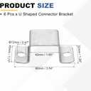 2 x uxcell 6Pcs 42x32 mm U Shaped Connector Bracket, Square Tube Strap Clamp Galvanized Steel Pipe Clamp Wood Deck Fence Post Tie for Water Pipes Stairs Railing Installation, Silver