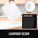 GORILLA GRIP BPA-Free Leakproof Bento Lunch Box for Women, Men, Kids, On-the-go Easy to Carry Handle, Microwave Safe Hot or Cold Food Container, Lid Includes Built-In Utensil Set, 1 Tier Style, White