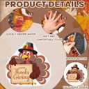 6 Pcs Thanksgiving Bathroom Rug Thanksgiving Turkey Bath Mat Bathroom Decor Farmhouse Turkey Rugs Non Slip Bath Doormat 16 x 16 Inches for Holiday Kitchen Living Room Home