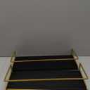 Forbena Black and Gold Floating Shelves for Wall, Bathroom Wall Shelves Over Toilet, Wood Hanging Shelves Wall Mounted for Kitchen Coffee Bar (Black and Gold)