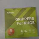 Rabenda 8 Pcs Grippers for Rugs, Non Slip Rug Pads for Hardwood Floors and Tiles, Reusable Rug Tape for Area Rugs, Dual Sided Adhesive Rug Pad Gripper Keep Corners Flat(Black)