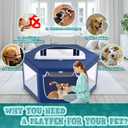 XVISHX 45x45 Inches Hexagonal Type Puppy Playpen, Dog Playpen for Puppies or Small Dogs, DogFence Pet Playpen for Indoor & Outdoor, Sturdy Safety Dog Pen with Thickened Fabric, Breathable Mesh