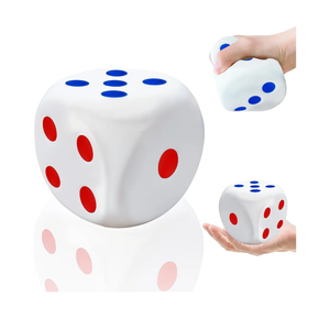 3.1 inch Foam Dice Stress Ball with Dots 6 Sided,Dices Squishies Toys to Get Your Lucky Numbers for Kids,Teenagers,Adults Board Games Party Gifts Relieve Anxiety