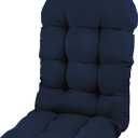 Chair Cushion, Rocking Chair Cushion 44x19.4x4 inch, High Back Patio Cushions of Upper and Lower with Ties, Sunscreen and Fade-Resistant (Dark Blue, 1)
