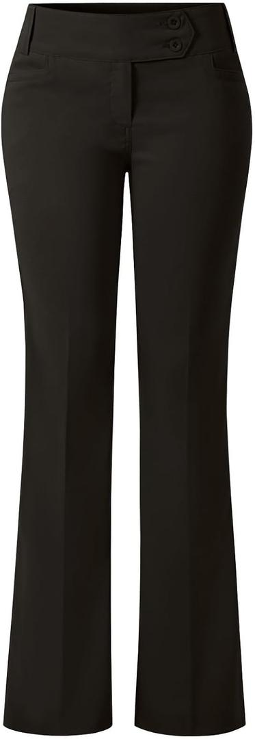 Design by Olivia Women's Relaxed Boot-Cut Office Pants Trousers Slacks, Fit Type: Short/29" Inseam, Large