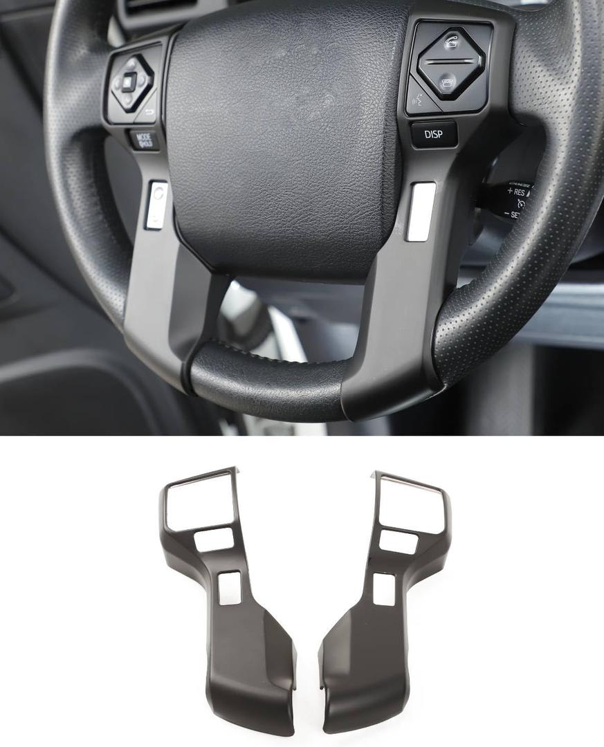 Voodonala for Toyota 4Runner Steering Wheel Cover Decoration Trim fit Toyota Tacoma 2014-2021 Tundra Sequoia 2018-2021 Toyota 4runner SUV 2010-2023 (6 Holes,Matte Black)