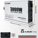 LVYUAN 3000 Watt Power Inverter 12V to 110V 120V DC to AC Converter for Home RV Vehicle Outdoor Camping Car Power Inverter with 4 AC Outlets, LCD Display, USB Charge Port, Remote Control