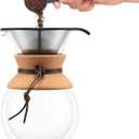 Bodum 34oz Pour Over Coffee Maker, High-Heat Borosilicate Glass with Reusable Stainless Steel Filter and Double Wall Cork Grip - Made in Portugal