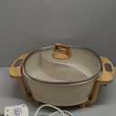 Hot Pot Electric Hot Pot with Divider, Large 6L Nonstick Dual-Sided Shabu Shabu Pot Dual-Flavor hotpot electric 1500W with Adjustable 5-Temperature Control Perfect for Family Dinners & Parties