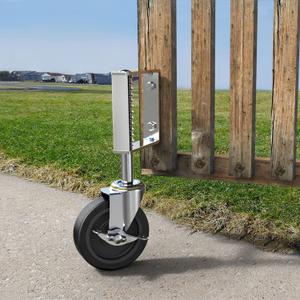 Gate Wheels with Side Brake, Spring Loaded Gate Casters for Farm Yard and More Max Load Capacity 220lbs