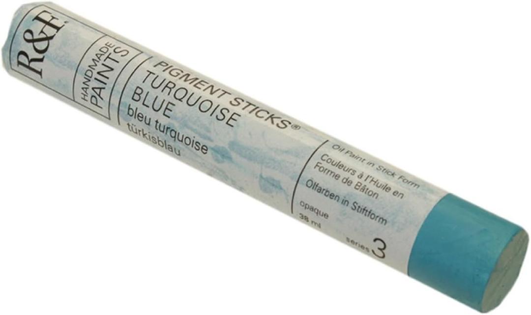 R&F Handmade Paints - Professional Oil Pigment Stick, Turquoise Blue, 38 ml